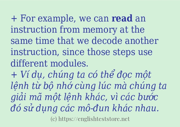 read câu ví dụ và cách sử dụng