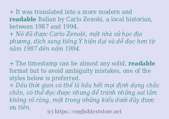 readable cách dùng và ví dụ trong câu