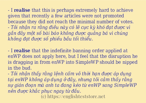 realise dùng như thế nào?