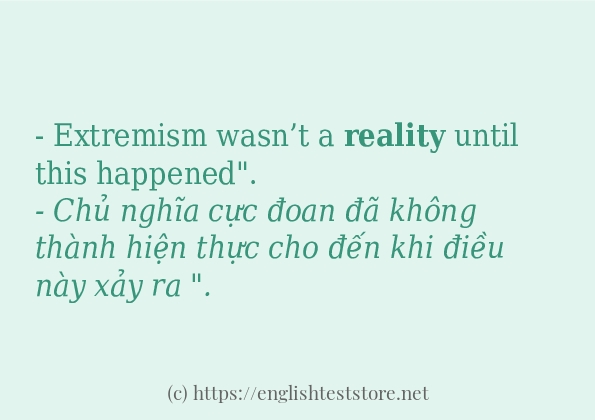reality cách sử dụng trong câu và ví dụ