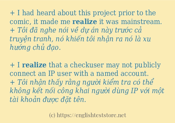 realize sử dụng thực tế trong câu