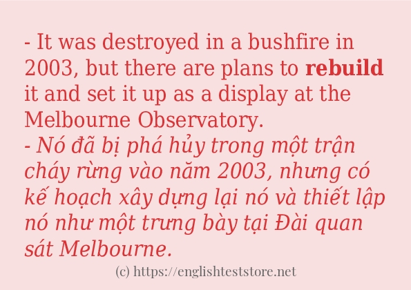 rebuild cách sử dụng trong câu và ví dụ