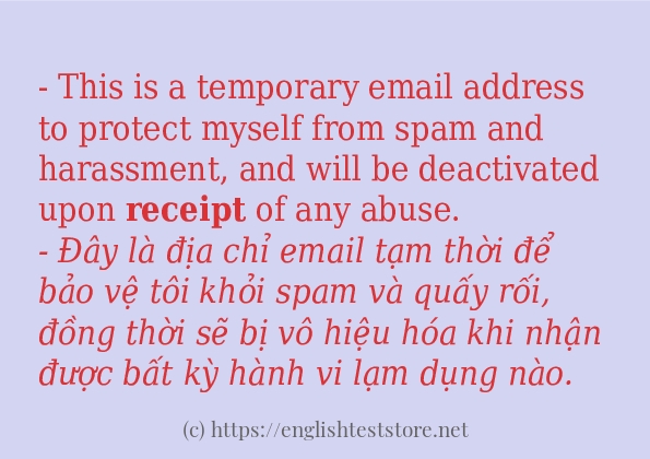 receipt dùng như thế nào?