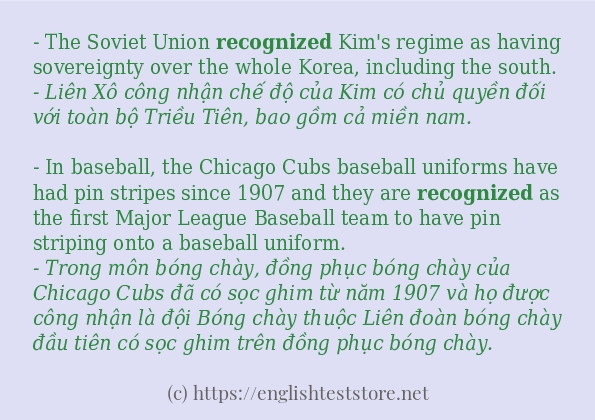 recognized cách sử dụng và câu ví dụ