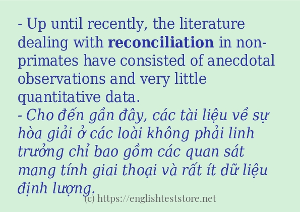 reconciliation sử dụng thực tế trong câu