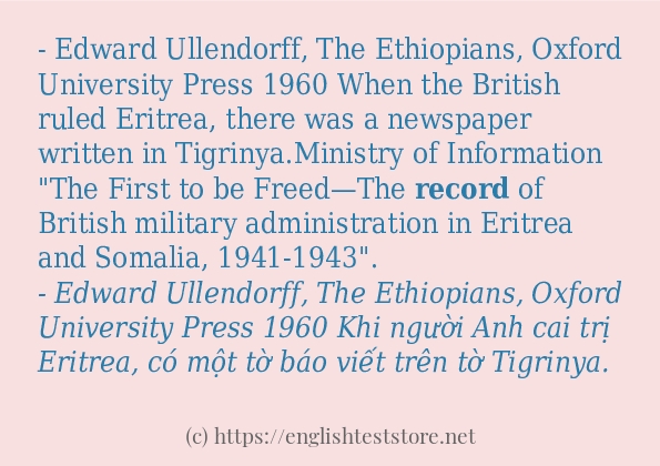record cách sử dụng và câu ví dụ