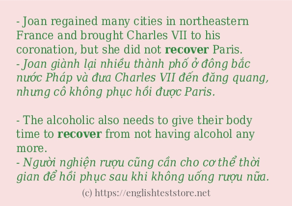 recover câu ví dụ và cách dùng