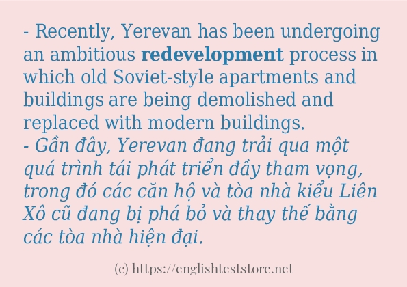 redevelopment cách sử dụng trong câu và ví dụ redevelopment cách sử dụng trong câu và ví dụ