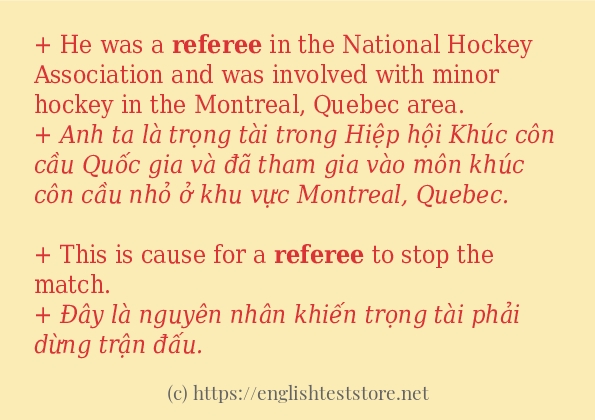 referee câu ví dụ về cách dùng