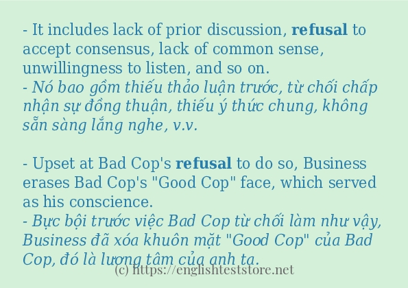 refusal áp dụng trong câu và ví dụ refusal áp dụng trong câu và ví dụ