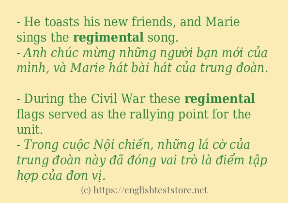 regimental cách dùng và câu ví dụ