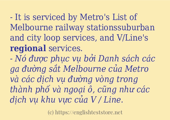 regional các ví dụ và câu điển hình