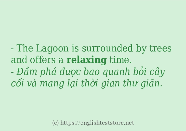 relaxing áp dụng trong câu và ví dụ
