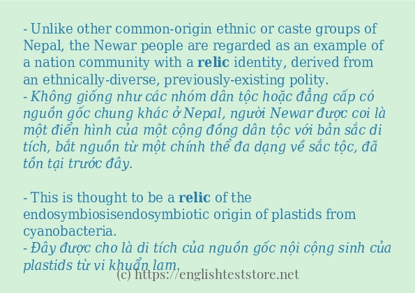 relic cách dùng trong câu và ví dụ