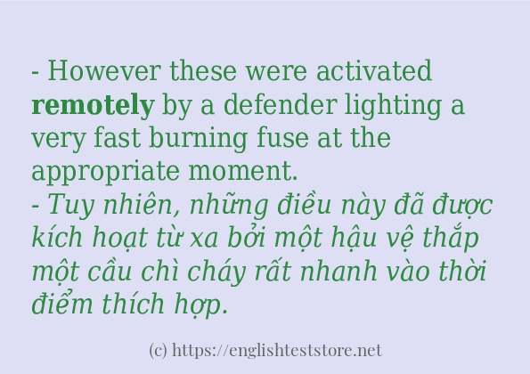 remotely các cách dùng và câu ví dụ