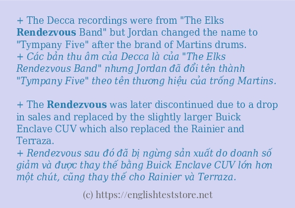 rendezvous cách dùng và câu ví dụ