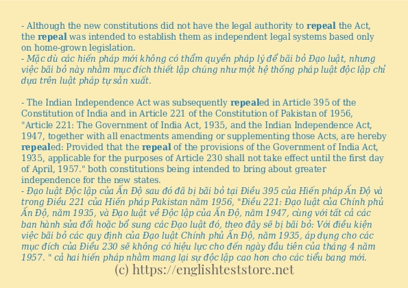 repeal cách dùng trong câu và ví dụ