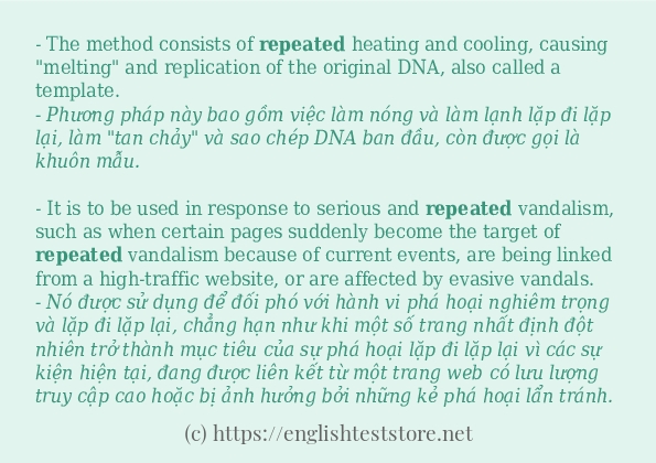 repeated câu ví dụ và cách dùng