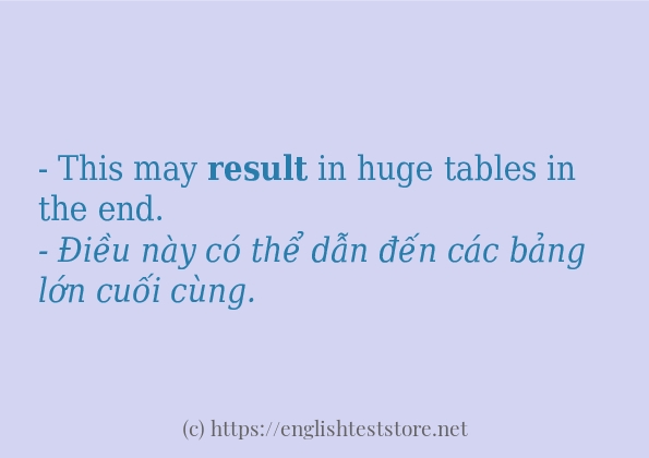 result câu ví dụ và cách sử dụng result câu ví dụ và cách sử dụng