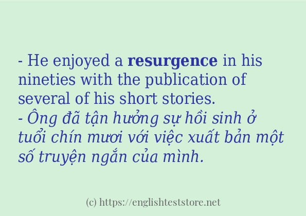 resurgence cách dùng trong câu và ví dụ
