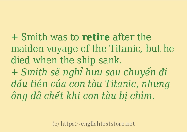 retire cách sử dụng và câu ví dụ