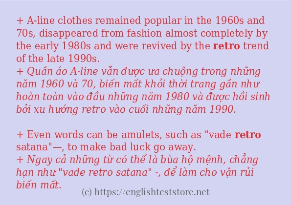 retro câu ví dụ và cách sử dụng