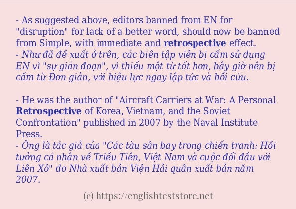 retrospective ví dụ cách dùng trong câu
