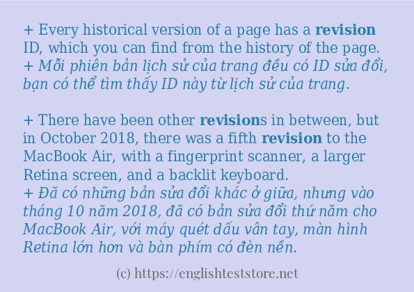 revision cách sử dụng trong câu và ví dụ