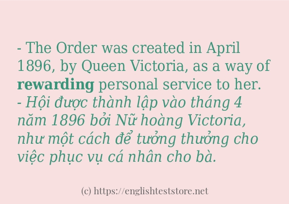 rewarding các ví dụ và câu điển hình