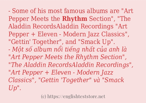 rhythm câu ví dụ về cách dùng