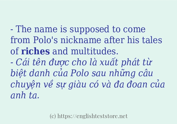 riches có bao nhiêu cách dùng?
