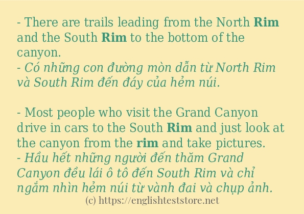 rim sử dụng thực tế trong câu