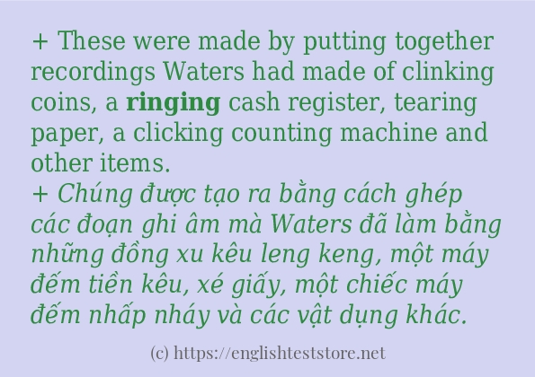 ringing câu ví dụ về cách dùng