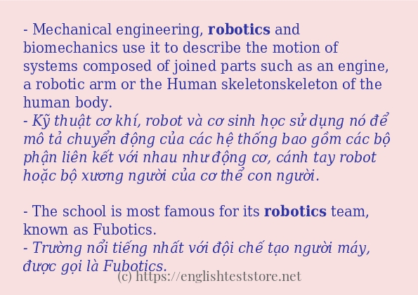 robotics ví dụ và cách sử dụng trong câu