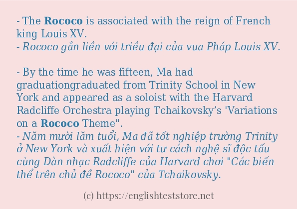 rococo ví dụ và cách sử dụng trong câu