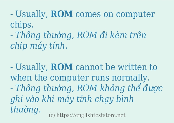 rom các ví dụ và câu điển hình