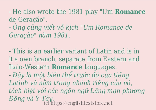 romance áp dụng trong câu và ví dụ romance áp dụng trong câu và ví dụ
