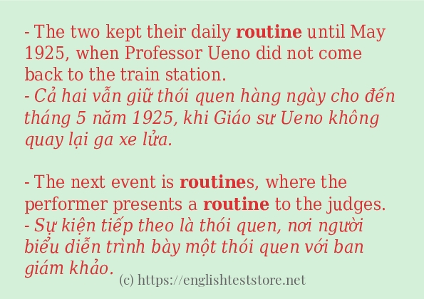routine cách dùng trong câu và ví dụ