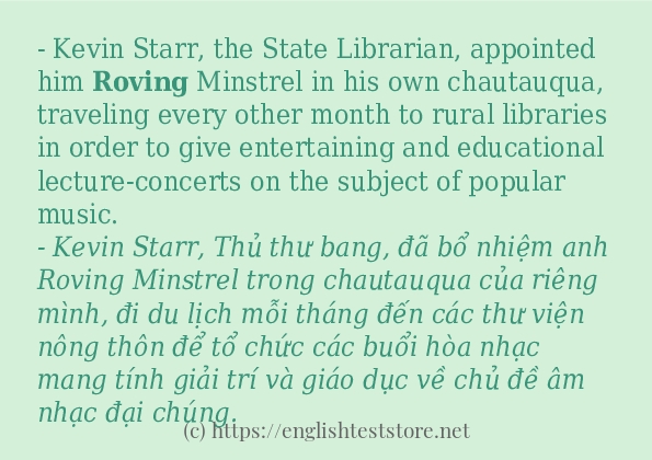 roving cách sử dụng và câu ví dụ