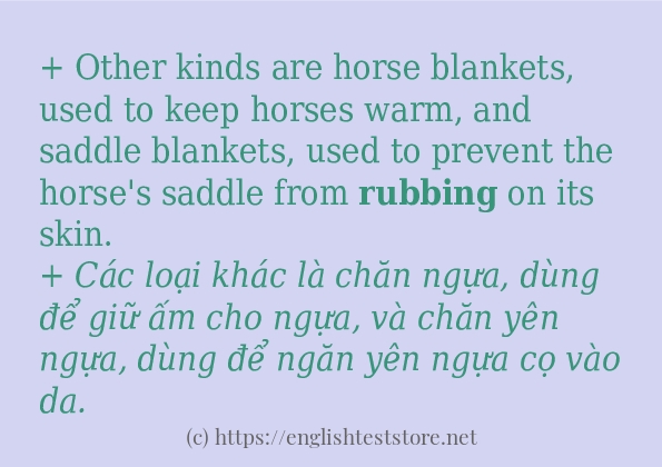 rubbing áp dụng trong câu và ví dụ