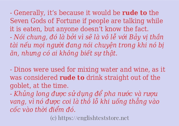 rude to ví dụ cách dùng trong câu
