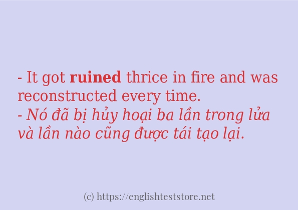 ruined cách dùng trong câu và ví dụ
