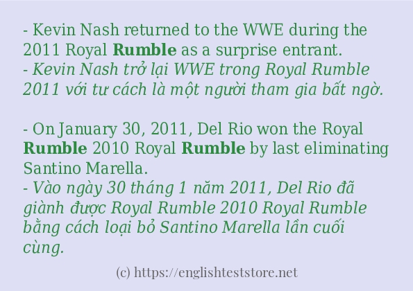 rumble cách dùng trong câu và ví dụ