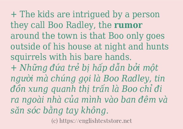 rumor ví dụ cách dùng trong câu