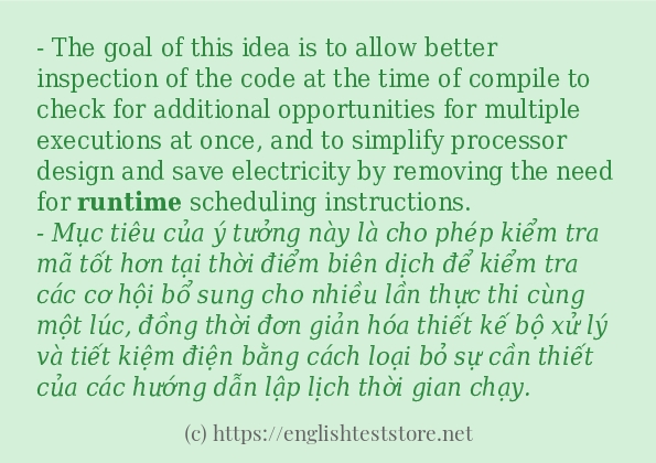 runtime câu ví dụ về cách dùng