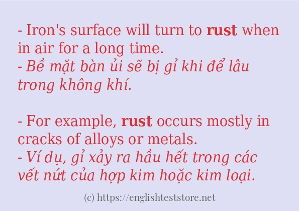 rust sử dụng như thế nào và câu ví dụ