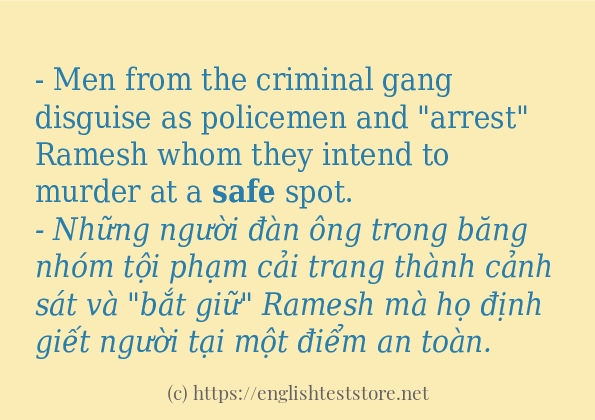 safe các cách dùng và câu ví dụ