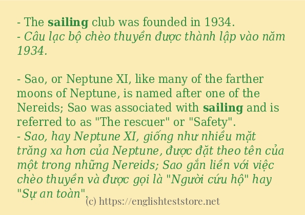 sailing ví dụ và cách sử dụng trong câu