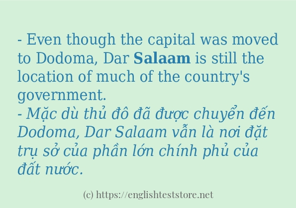 salaam câu ví dụ về cách dùng
