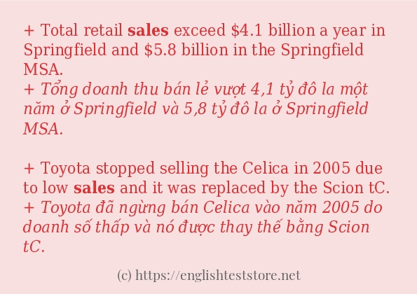 sales cách dùng trong câu và ví dụ